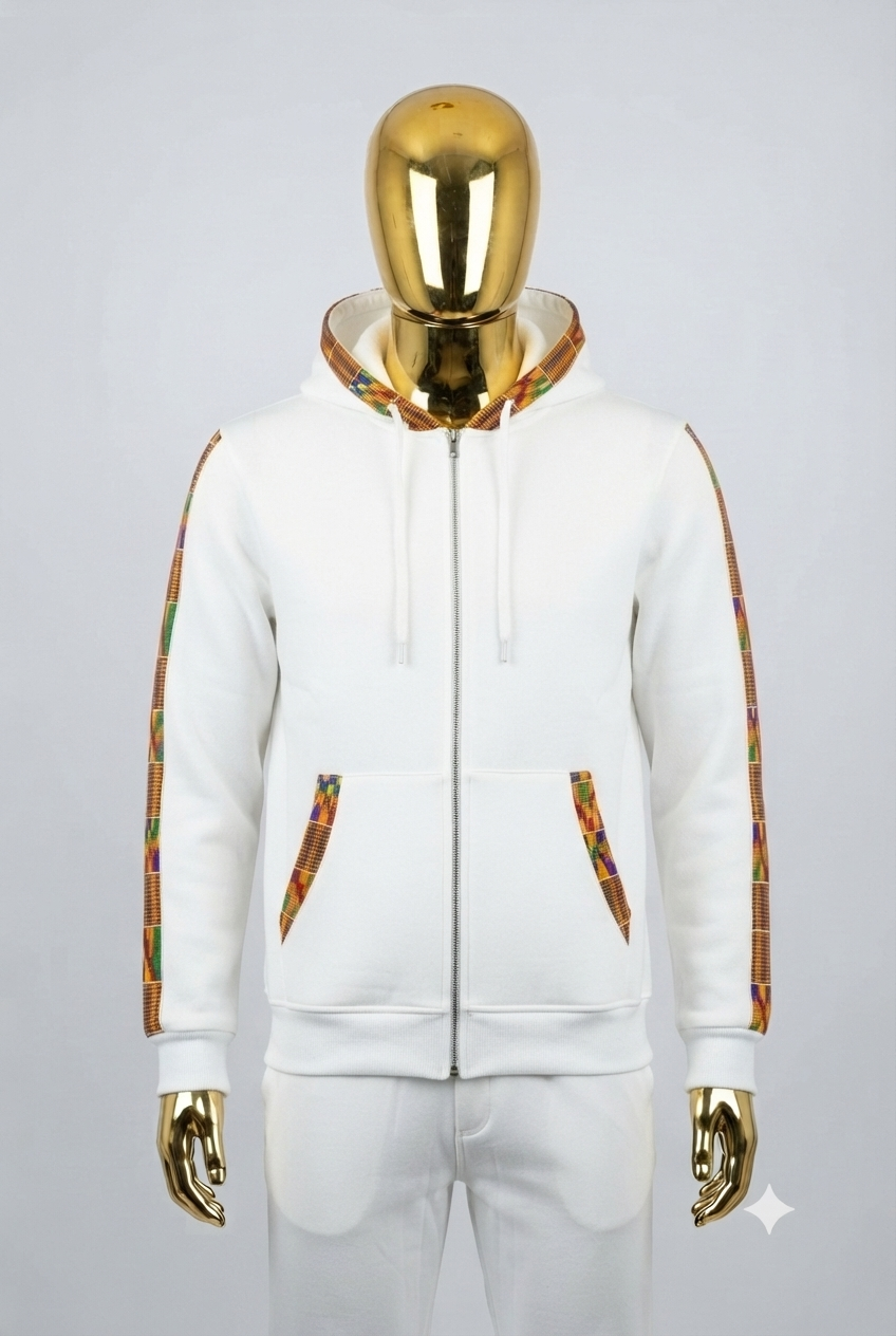 African Wax Print Zip-up Hoodie