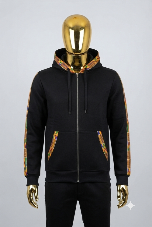 African Wax Print Zip-up Hoodie