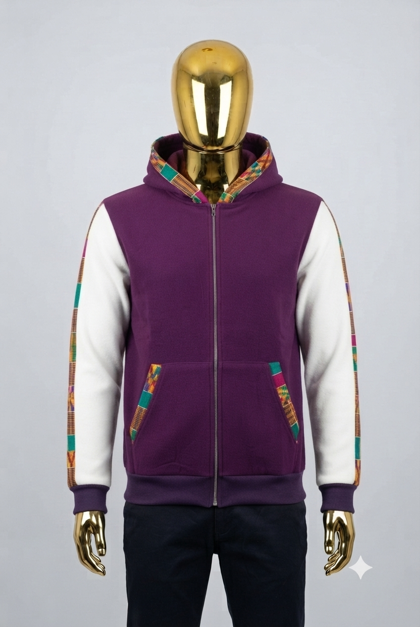 African Wax Print Zip-up Hoodie