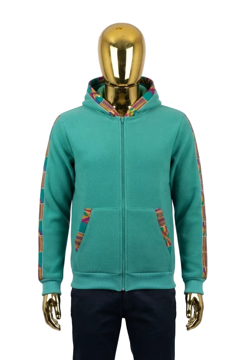 African Wax Print Zip-up Hoodie